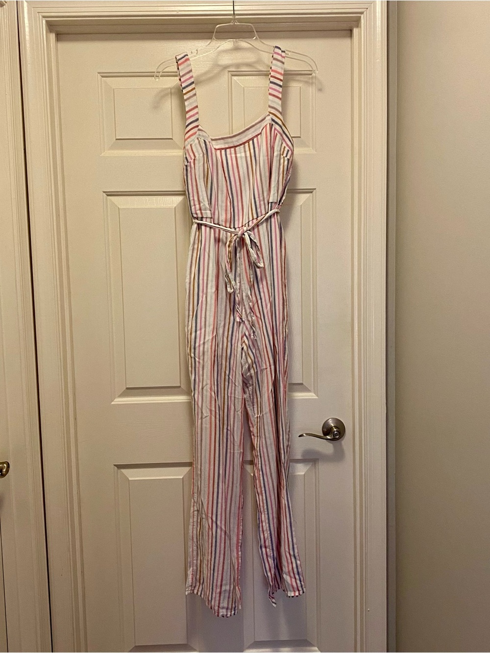 mi ami Multicolor Striped Jumpsuit- Pink, Blue, Beown, Purple, size XL
